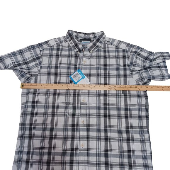 Columbia Rapid Rivers Short Sleeve Men's Plaid Button Down Shirt Size Large - Picture 6 of 12